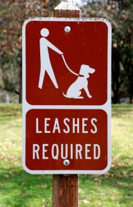 Leashes required sign
